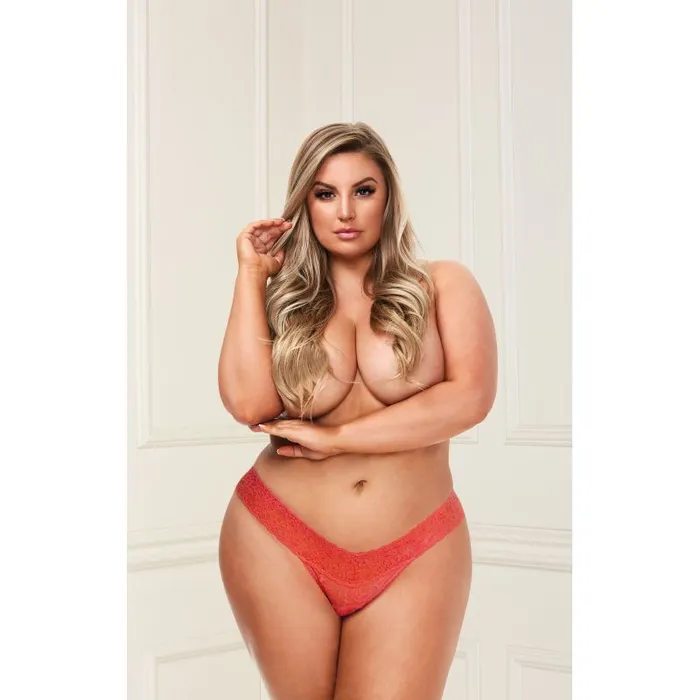Low Rise Lace Thong Orange 3X4X Orange Baci Lingerie Teddies And Bodies