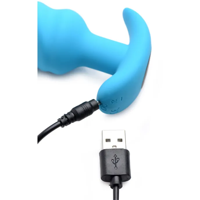 Male Sex Toys XR Brands Bang 21x Silicone Swirl Plug With Remote Blue Male Sex Toys XR Brands Bang 21x Silicone Swirl Plug With Remote Blue