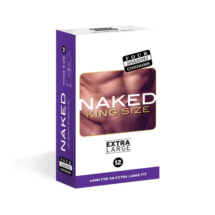 NAKED KING SIZE EXTRA LARGE CONDOMS 12PK FOUR SEASONS Male Sex Toys
