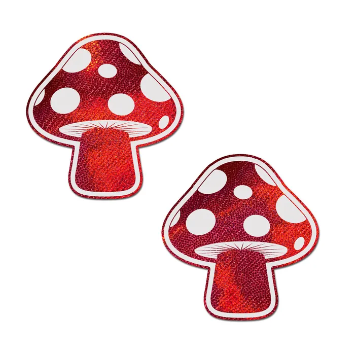 Pastease Female Sex Toys Mushroom Shiny Glow in the Dark Shroom Nipple Pasties
