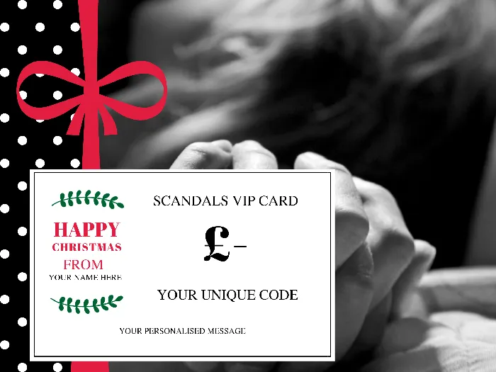 Scandals Adult Store Vibrators Scandals Christmas VIP Gift Card Personalised