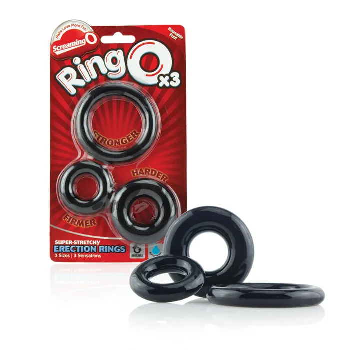 Screaming O Dildos Screaming O RingO x 3 Super Stretchy Erection Rings Black Cock Rings Screaming O Dildos Screaming O RingO x 3 Super Stretchy Erection Rings Black Cock Rings
