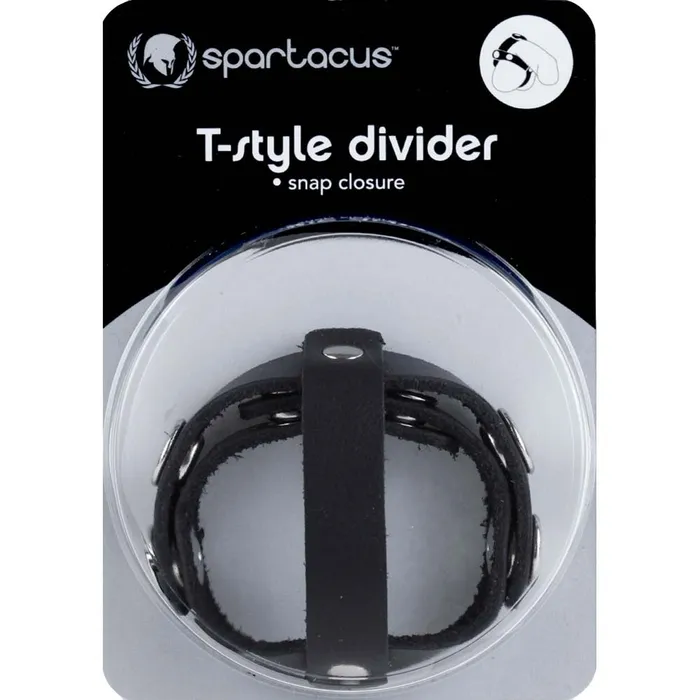 Spartacus Restraints Spartacus T Style Leather Cock and Ball Divider with Snap Closure Black Spartacus Restraints Spartacus T Style Leather Cock and Ball Divider with Snap Closure Black