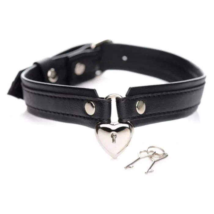 Strict Female Sex Toys Strict Locking Heart Collar with HeartShaped Lock Adjustable PU Leather 2 Keys Included Strict Female Sex Toys Strict Locking Heart Collar with HeartShaped Lock Adjustable PU Leather 2 Keys Included