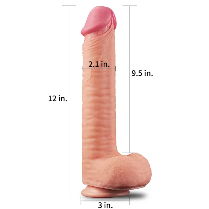 12 Dual Density Platinum Silicone Realistic Dildo King Size LOVETOY Female Sex Toys