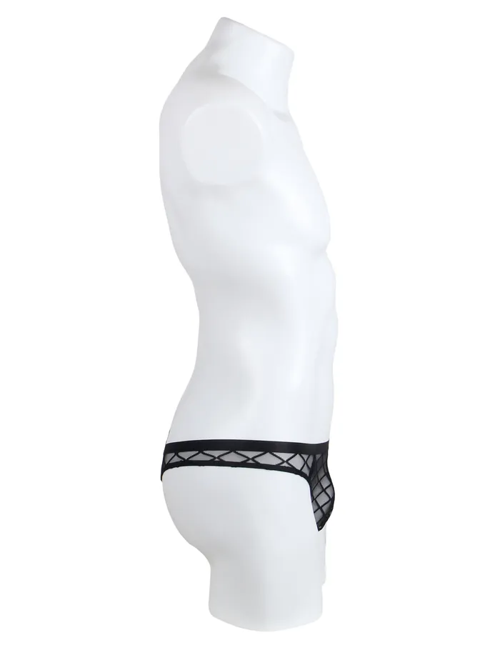 Anal FRISKY BUSINESS SG Skivvies Black Sexy Diamond Mesh Men Underwear