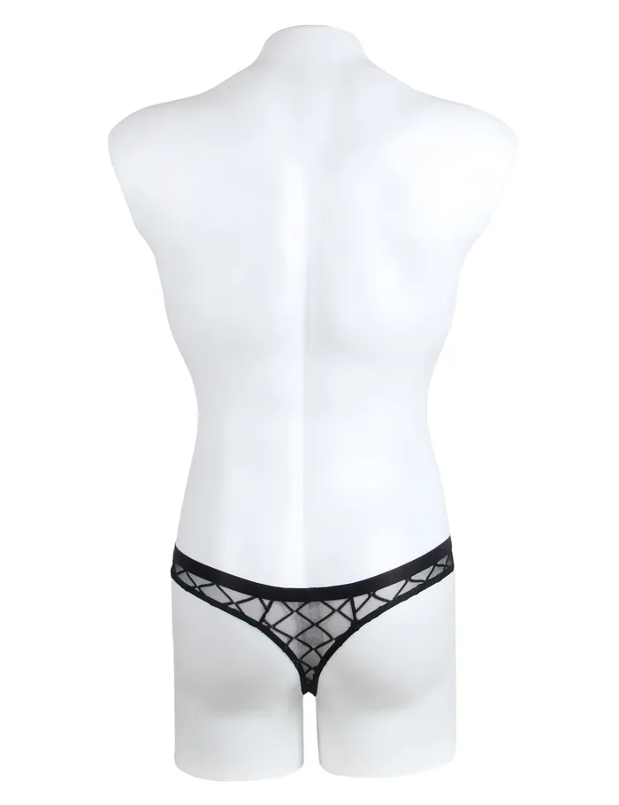 Anal FRISKY BUSINESS SG Skivvies Black Sexy Diamond Mesh Men Underwear