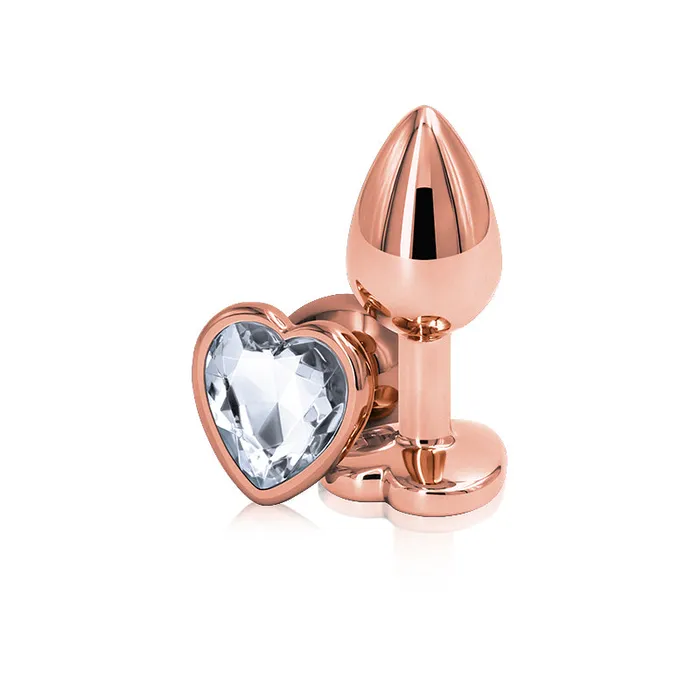 Anal Rear Assets Rose Gold Heart Plug Small Clear NS Novelties
