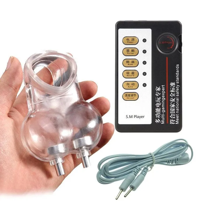 BallbustingToyscom Male Sex Toys Silicone Electric Shock Testicle Cage and Controller BallbustingToyscom Male Sex Toys Silicone Electric Shock Testicle Cage and Controller