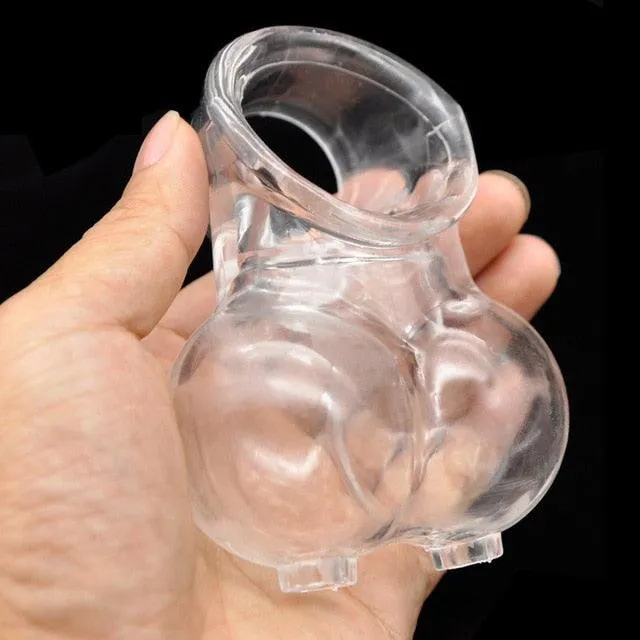BallbustingToyscom Male Sex Toys Silicone Electric Shock Testicle Cage and Controller