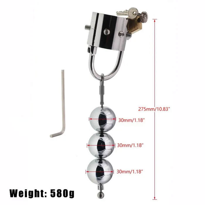 BallbustingToyscom Vibrators Heavy Spiked Locking Testicle Stretcher