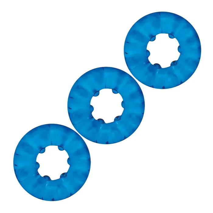 Blueline Male Sex Toys Blue Line 3 Pack Ribbed Rider Cock Ring Set
