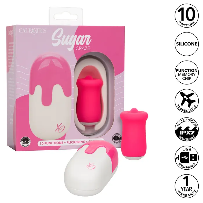 CalExotics Female Sex Toys Sugar Craze Flickering Tongue Stimulator