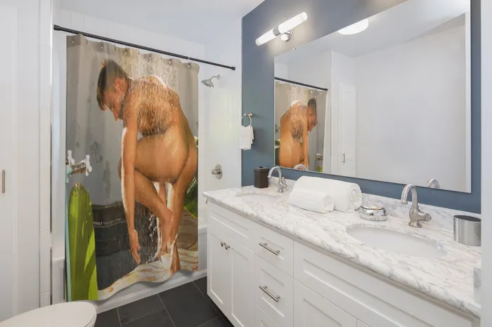 COLT Man Shower Curtain Lane Fuller Printify Vibrators