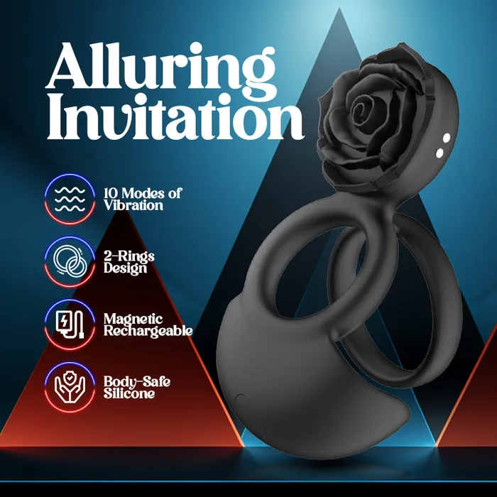 FRISKY BUSINESS SG Male Sex Toys Alluring Invitation Vibrating Dual Loop Cock Ring