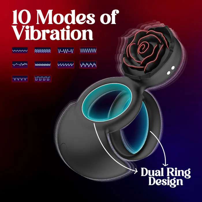 FRISKY BUSINESS SG Male Sex Toys Alluring Invitation Vibrating Dual Loop Cock Ring