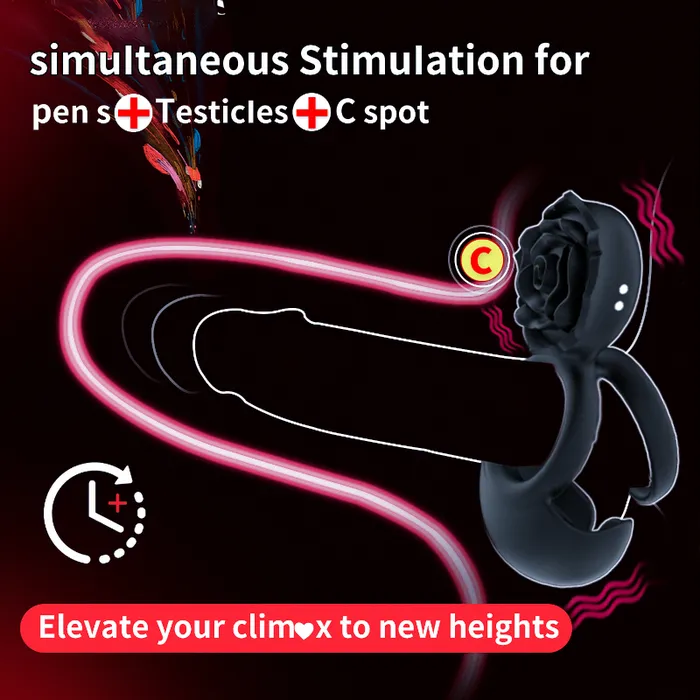 FRISKY BUSINESS SG Male Sex Toys Alluring Invitation Vibrating Dual Loop Cock Ring
