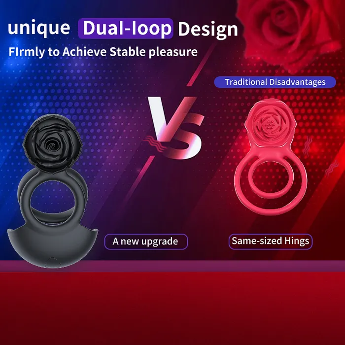 FRISKY BUSINESS SG Male Sex Toys Alluring Invitation Vibrating Dual Loop Cock Ring