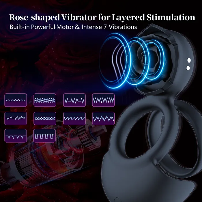 FRISKY BUSINESS SG Male Sex Toys Alluring Invitation Vibrating Dual Loop Cock Ring