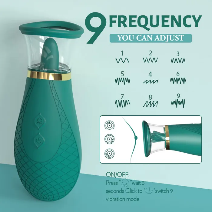 HEXHER Female Sex Toys Tongue Licking Vibrating Stimulator