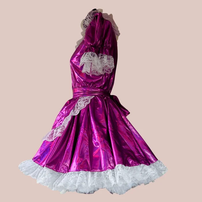 House of Chastity Vibrators The Tammy Metallic Sissy Maid Dress