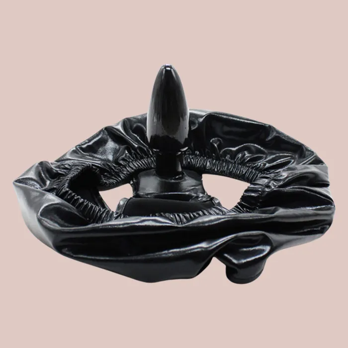 Latex Panties With Fixed Bullet Plug House of Chastity Female Sex Toys
