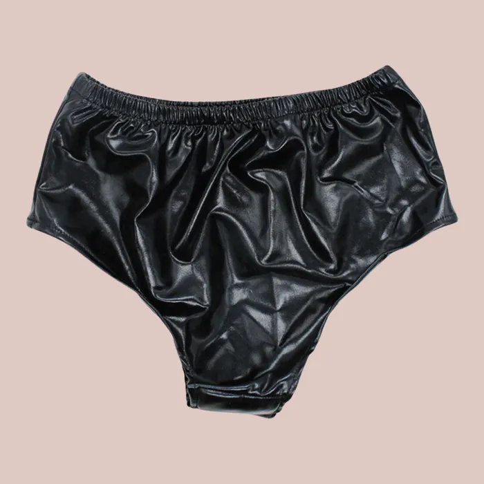 Latex Panties With Fixed Bullet Plug House of Chastity Female Sex Toys