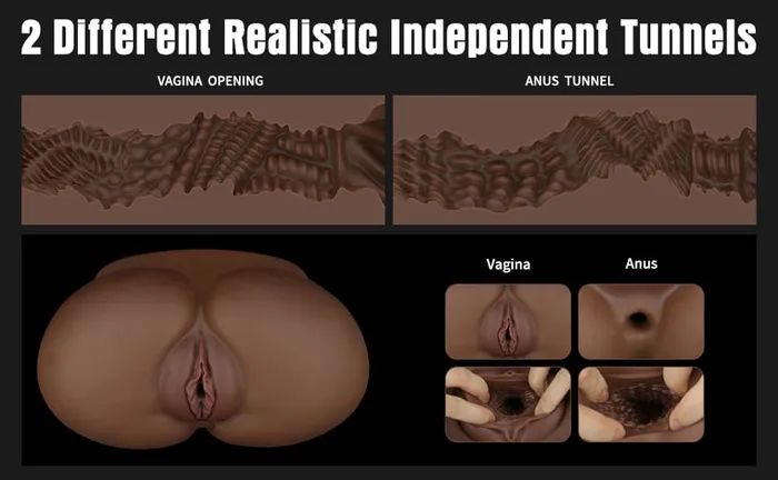 LOVETOY Male Sex Toys Vagina Ass Male Masturbator with Sexy Thong Brown