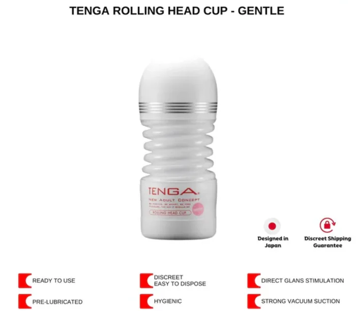 Male Sex Toys Tenga Rolling Head Cup Masturbator Gentle Tenga