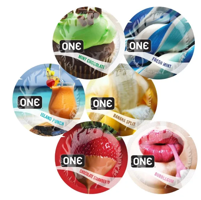 One ONE FlavorWaves Condoms Bowl of 100 Vibrators
