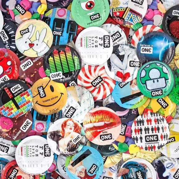 One ONE FlavorWaves Condoms Bowl of 100 Vibrators