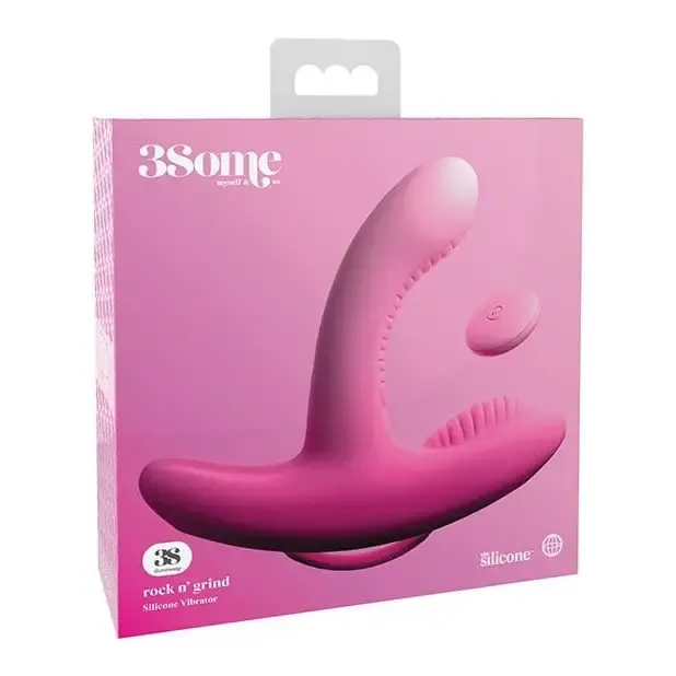 3Some Female Sex Toys 3Some Rock n Grind Rechargeable RemoteControlled Dual Stimulation Silicone Vibrator