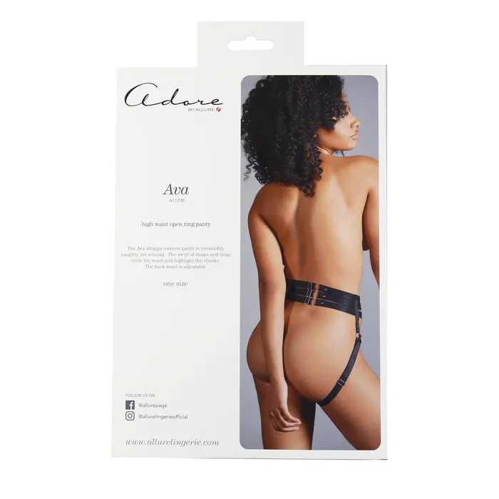 Anal Adore By Allure Ava High Waist Open Ring Panty Black OS Allure