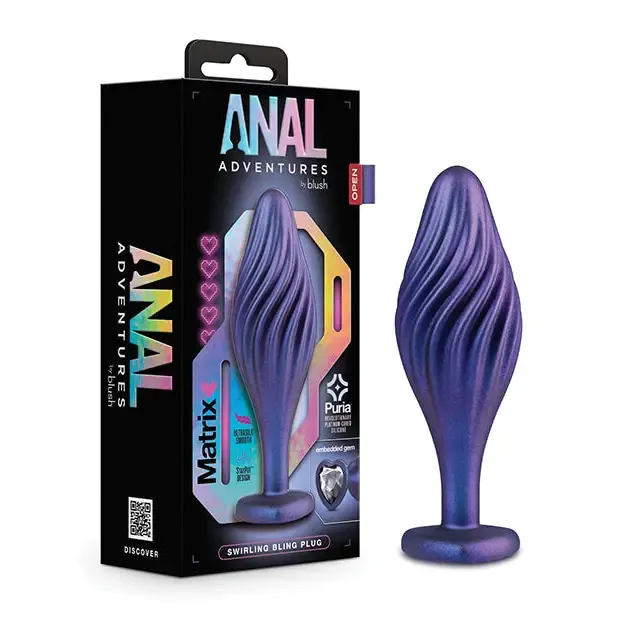 Anal Blush Anal Adventures Matrix By Blush Silicone Swirling Bling Plug