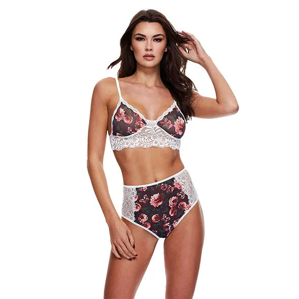 Anal Lucidtoys Baci Grey Floral Lace Bra Set SM