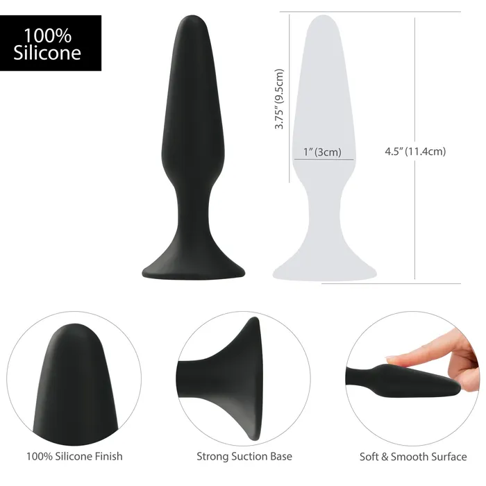 Anal PL Pure Love Silicone Anal Plug 45 Inches Black
