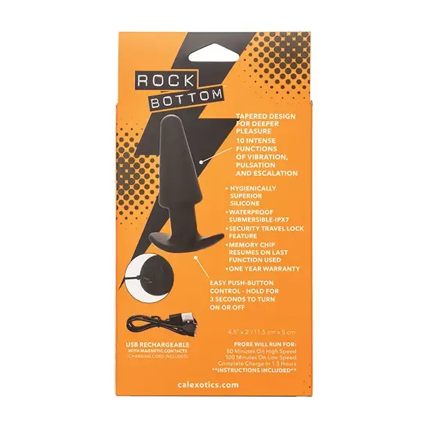 Anal Rock Bottom Tapered Anal Probe Black California Exotic Novelties