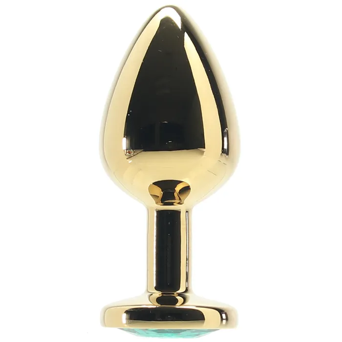 Anal Shots Toys Ouch Green Round Gem Gold Plug in Medium Anal Shots Toys Ouch Green Round Gem Gold Plug in Medium