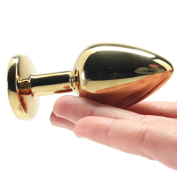 Anal Shots Toys Ouch Green Round Gem Gold Plug in Medium Anal Shots Toys Ouch Green Round Gem Gold Plug in Medium