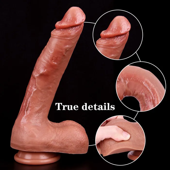 B133 Large Ultra Realistic Curved DualDensity Silicone Suction Cup Dildo with Raised Veins 98 Inch Modi Female Sex Toys