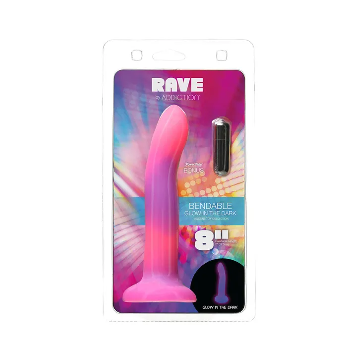 BMS Dildos Addiction Rave GlowInTheDark Dildo with PowerBullet