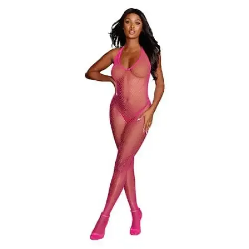 Bodystockings Playsuits Dreamgirl International Dreamgirl DiamondNet Halter Bodystocking With Open Crotch Bodystockings Playsuits Dreamgirl International Dreamgirl DiamondNet Halter Bodystocking With Open Crotch