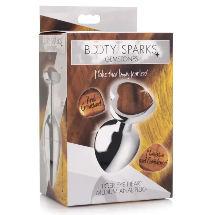 Booty Sparks Anal Booty Sparks Authentic Tigers Eye Gemstone Heart Anal Plug