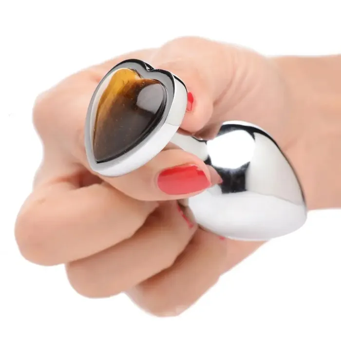 Booty Sparks Anal Booty Sparks Authentic Tigers Eye Gemstone Heart Anal Plug
