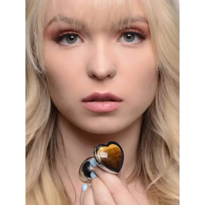 Booty Sparks Anal Booty Sparks Authentic Tigers Eye Gemstone Heart Anal Plug