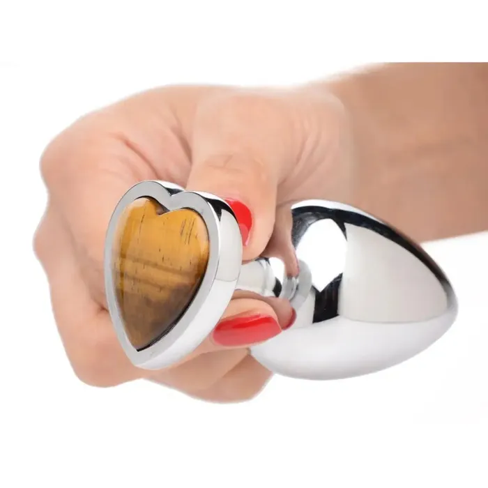 Booty Sparks Anal Booty Sparks Authentic Tigers Eye Gemstone Heart Anal Plug