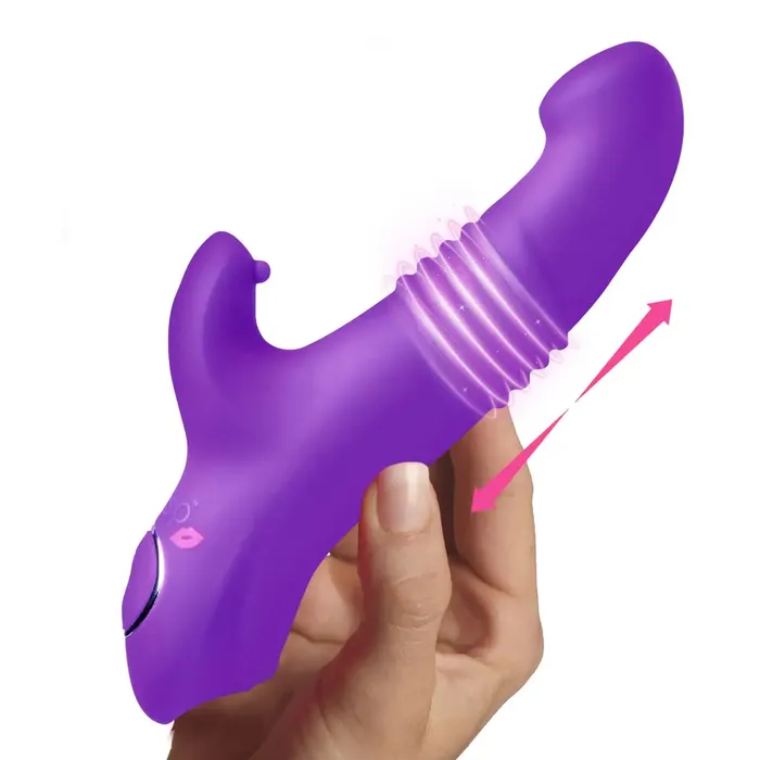 Curve Toys Female Sex Toys Blaster 7x Thrusting Silicone Rabbit Vibrator