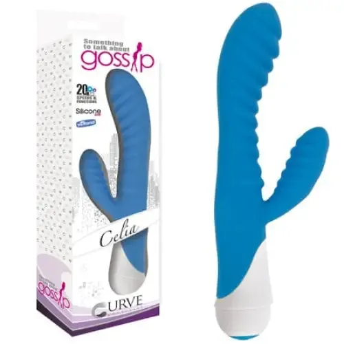 Curve Toys Female Sex Toys Gossip 20X Celia 3 speed 17 function Waterproof Dual motors 180 Degree Flexible stimulator Azure Curve Toys Female Sex Toys Gossip 20X Celia 3 speed 17 function Waterproof Dual motors 180 Degree Flexible stimulator Azure