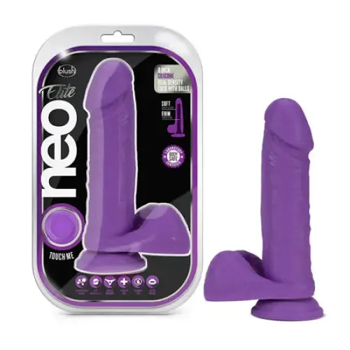 Dildos Blush Neo Elite 8 in Silicone Dual Density Dildo With Balls Suction Cup Neon Purple Blush Dildos Blush Neo Elite 8 in Silicone Dual Density Dildo With Balls Suction Cup Neon Purple Blush