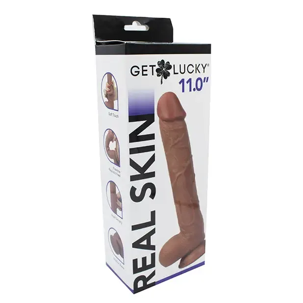 Dildos Get Lucky 11 Real Skin Series Light Brown Thank Me Now INC